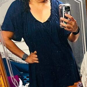 Faded glory V-Neck peasant top with tassels.